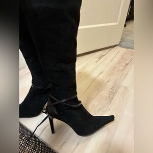 New Elegant Black Women's Heeled Boots